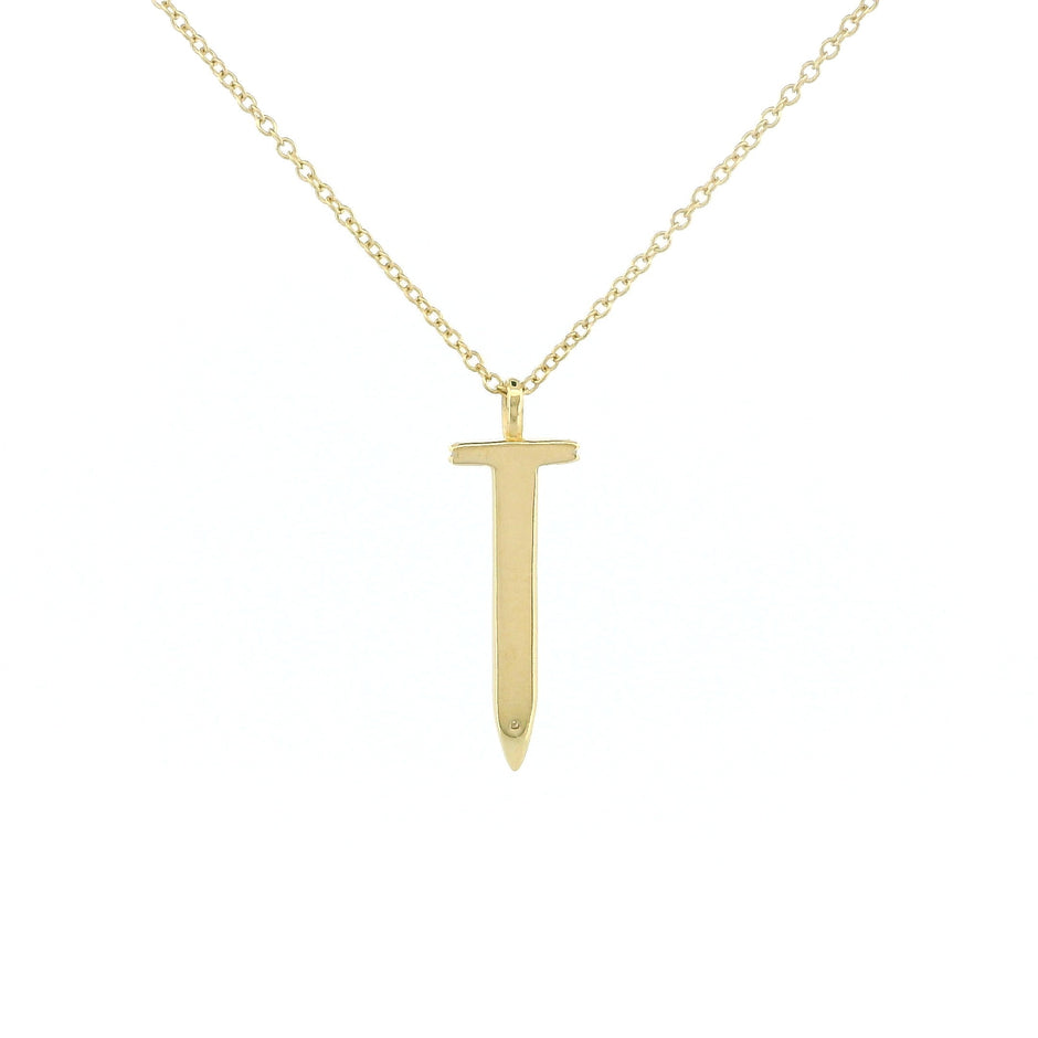 14k Gold Nail Diamond Necklace