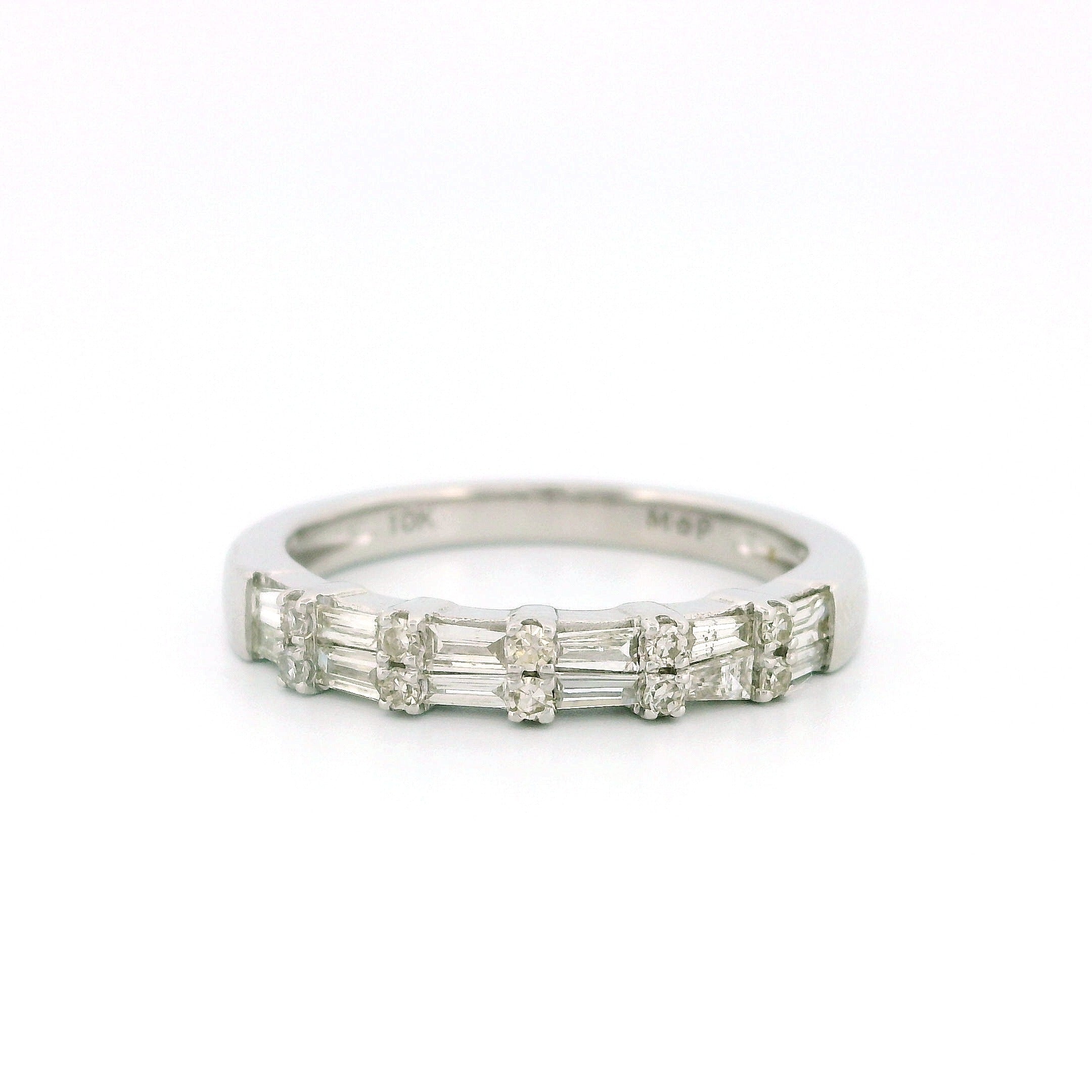 10k White Gold Diamond Band Ring