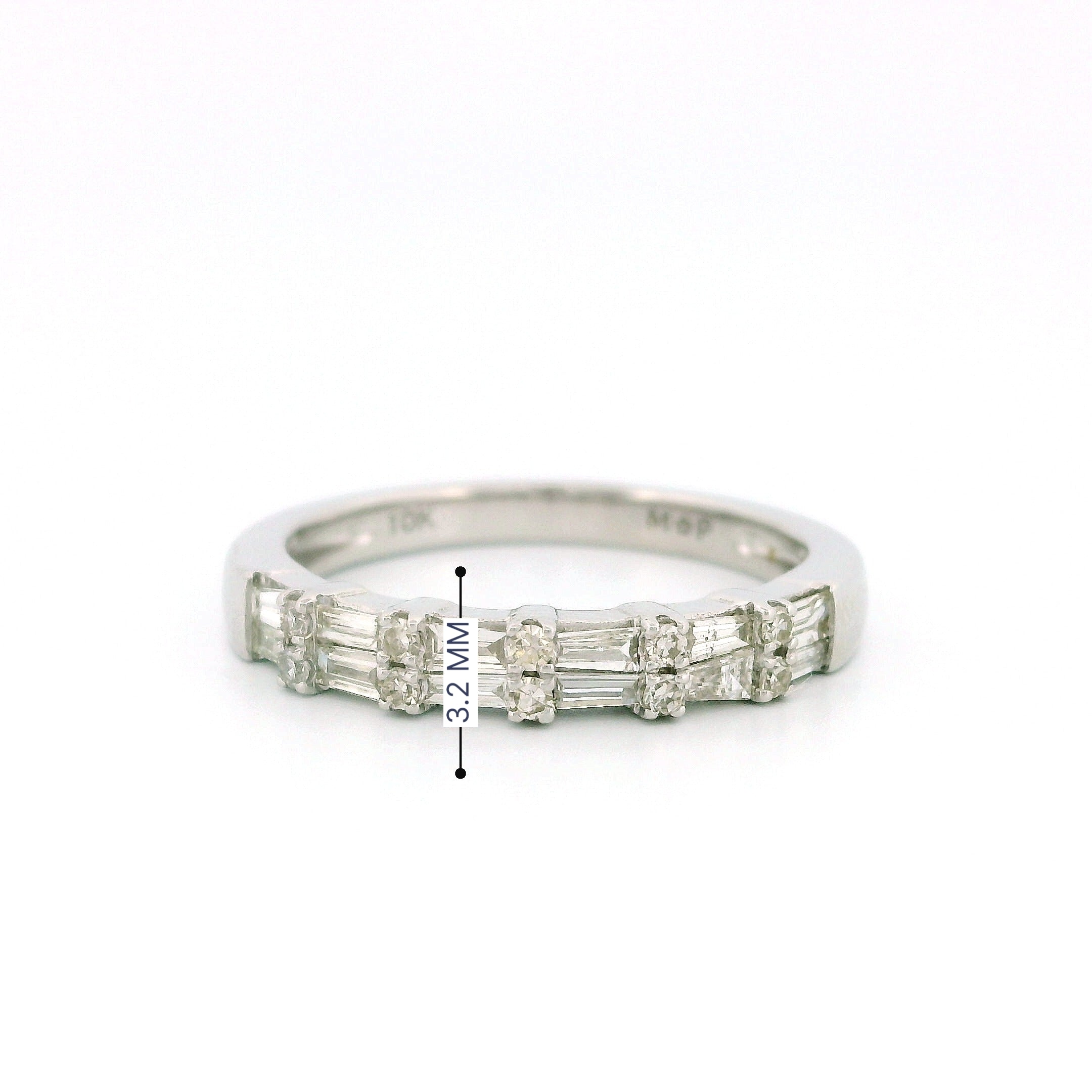 10k White Gold Diamond Band Ring
