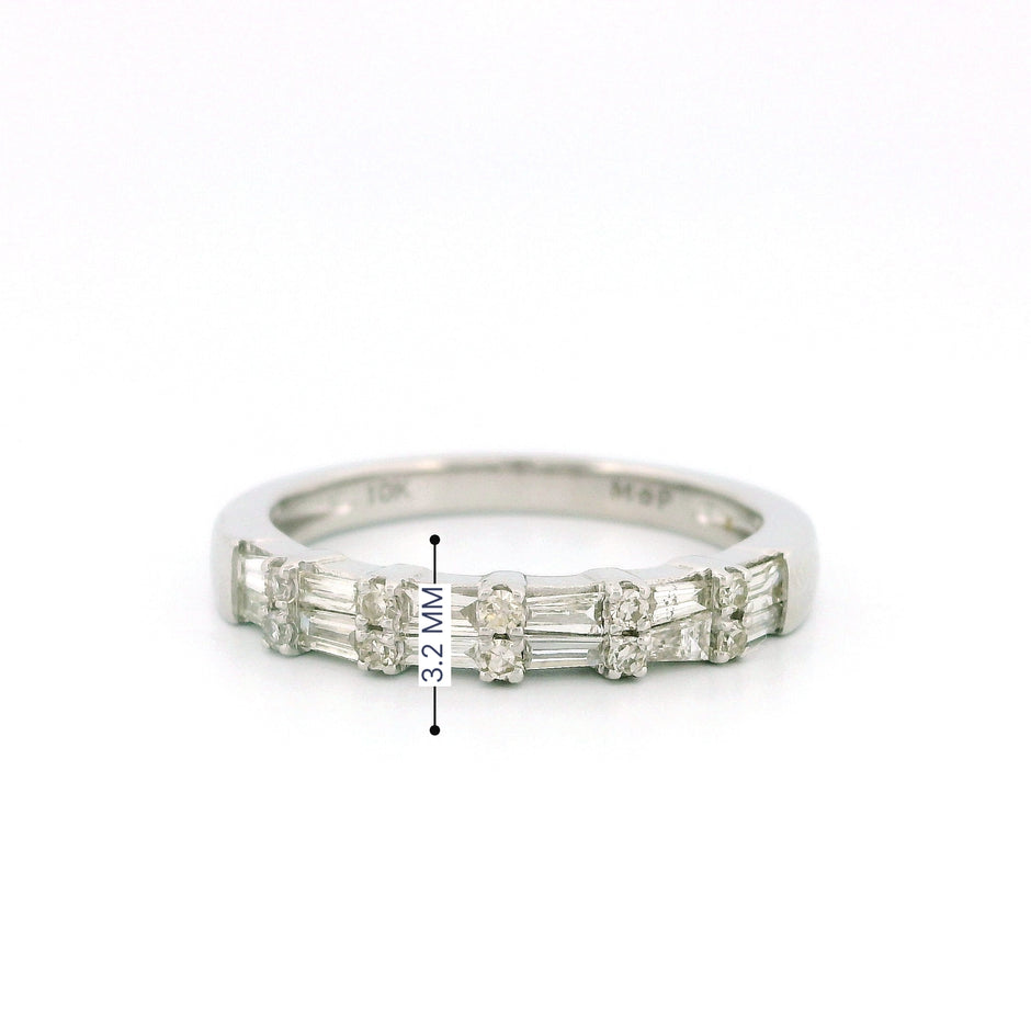 10k White Gold Diamond Band Ring