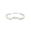 14K White Gold Curved Band Ring with 9 Diamonds
