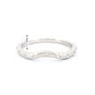 14K White Gold Curved Band Ring with 9 Diamonds