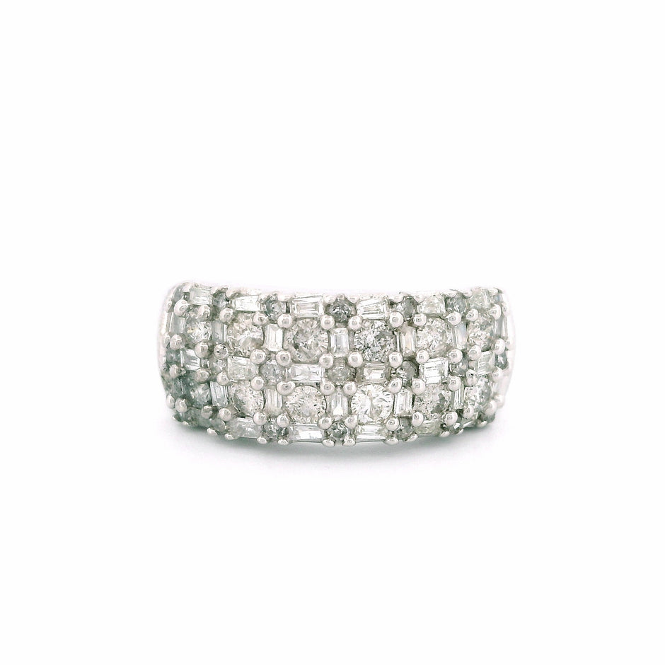 10K White Gold Thick Band Ring