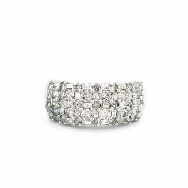 10K White Gold Thick Band Ring