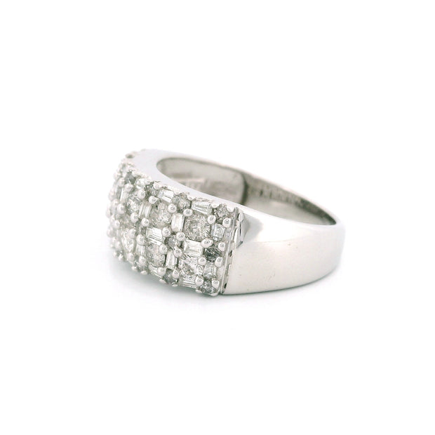 10K White Gold Thick Band Ring