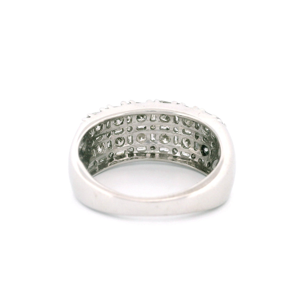 10K White Gold Thick Band Ring