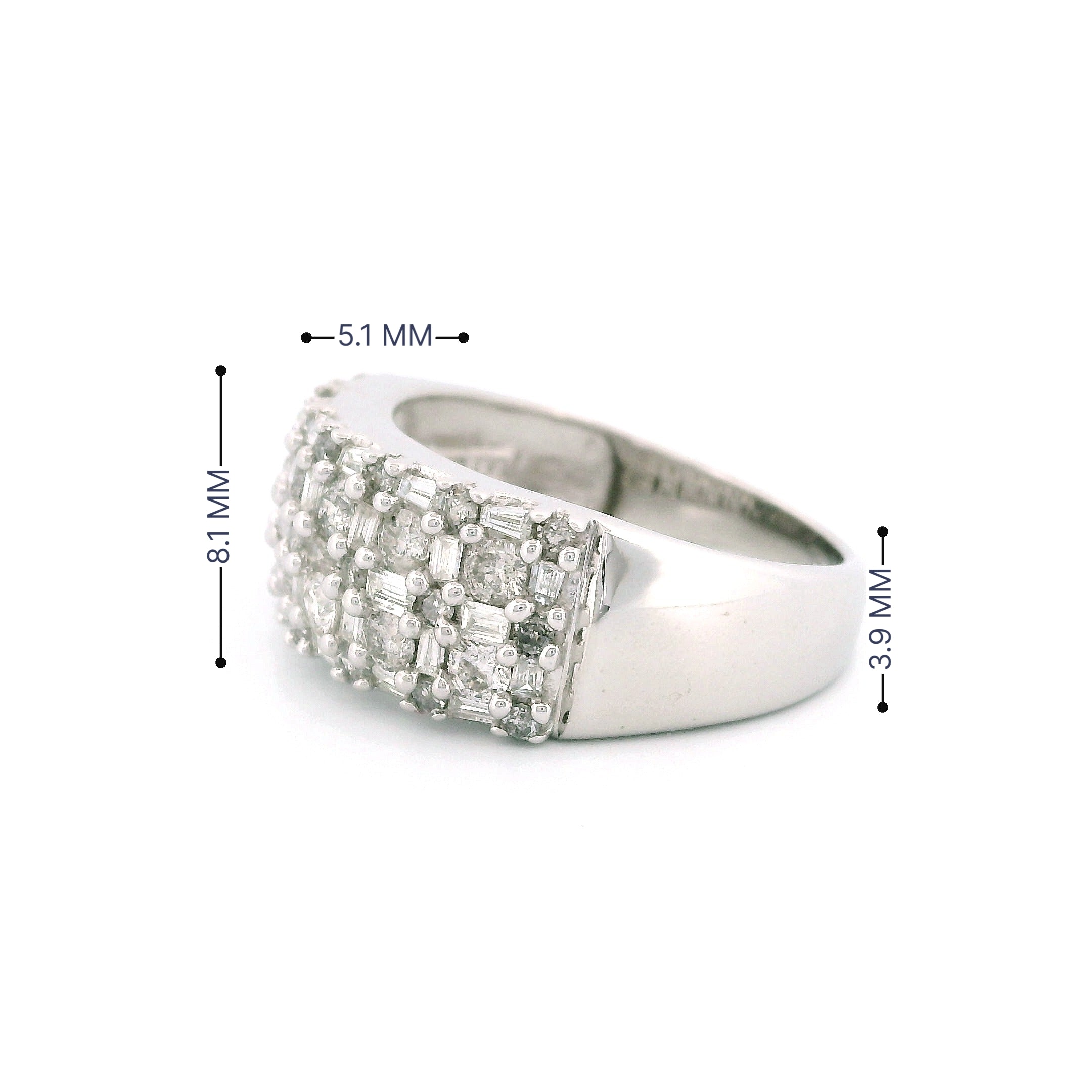 10K White Gold Thick Band Ring