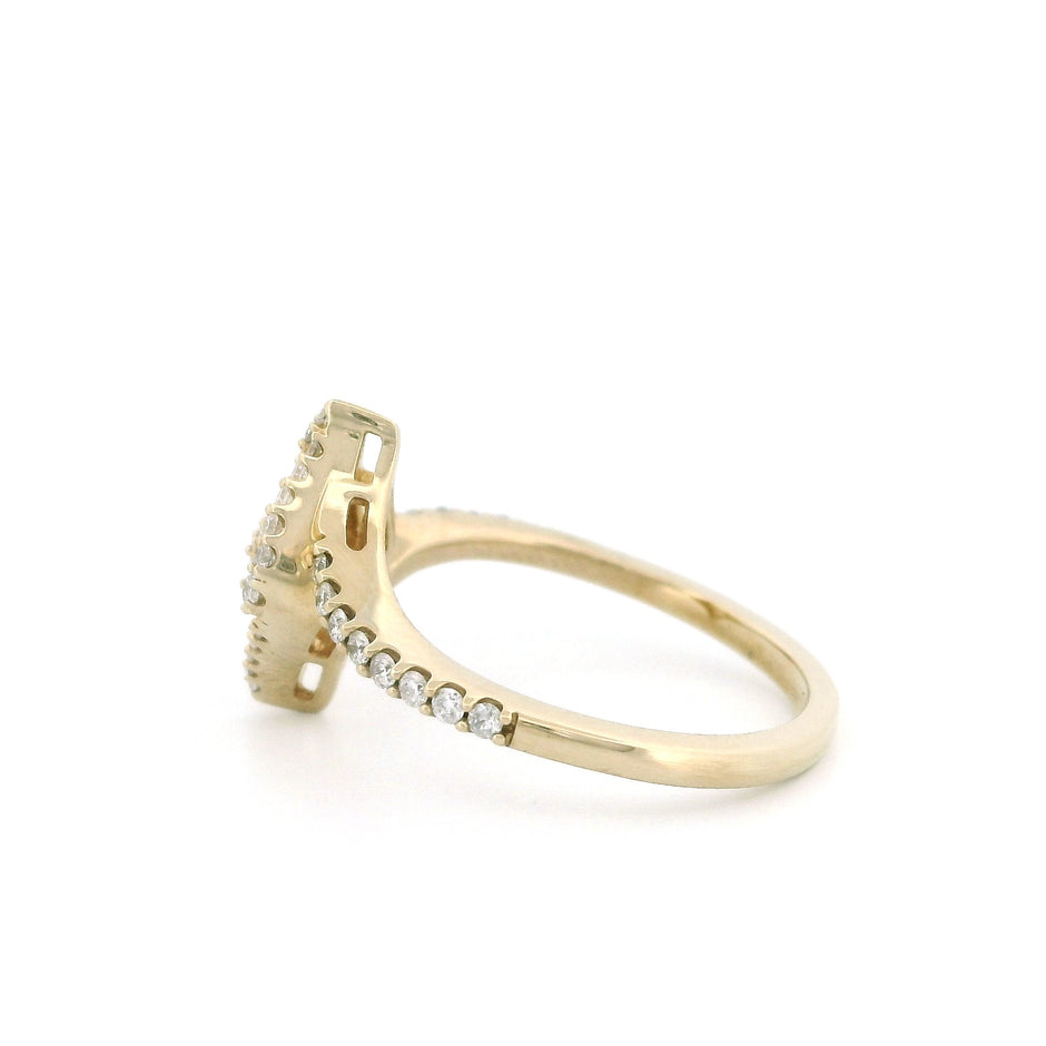 10k Gold Rhombus Halo Infinity Ring