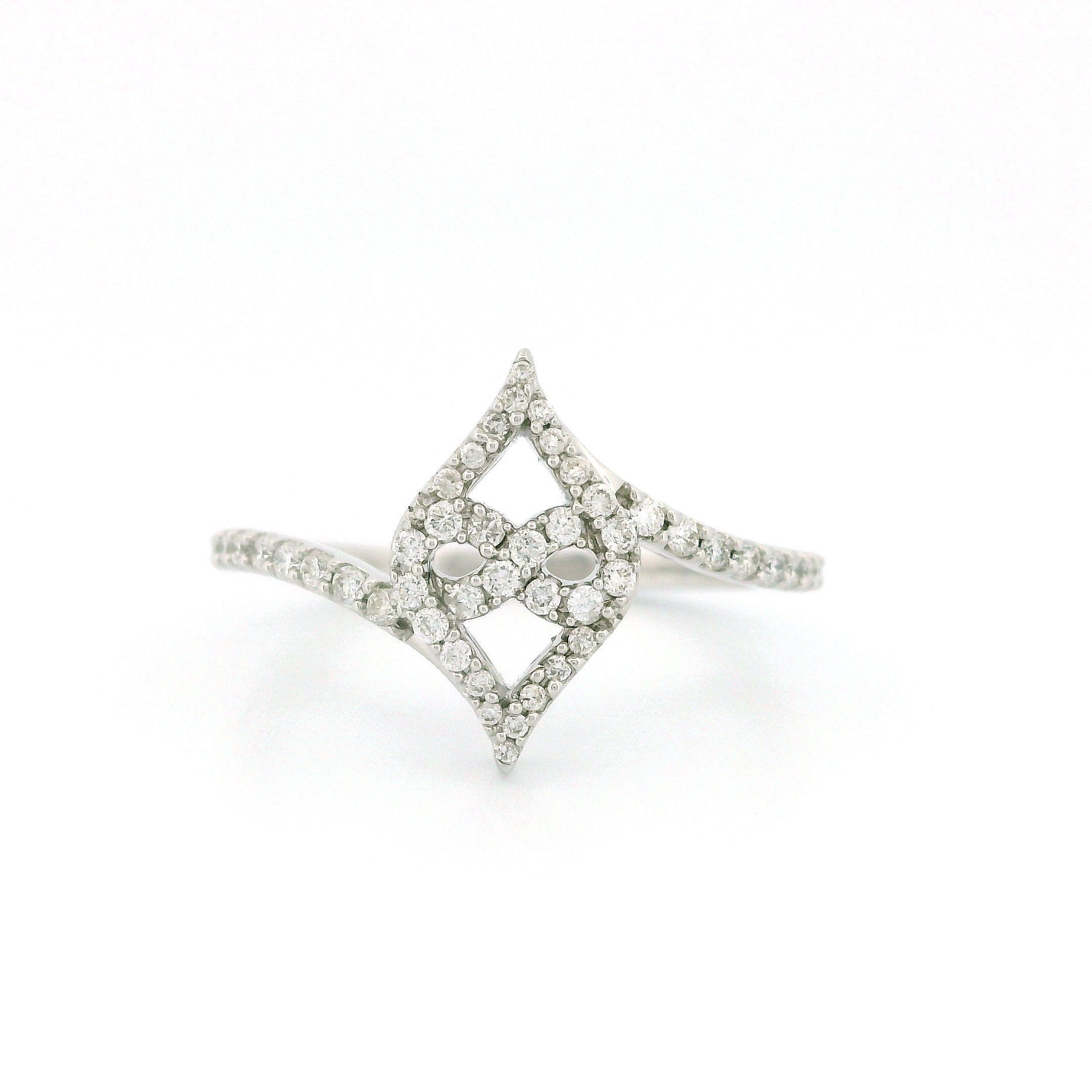 10k Gold Rhombus Halo Infinity Ring