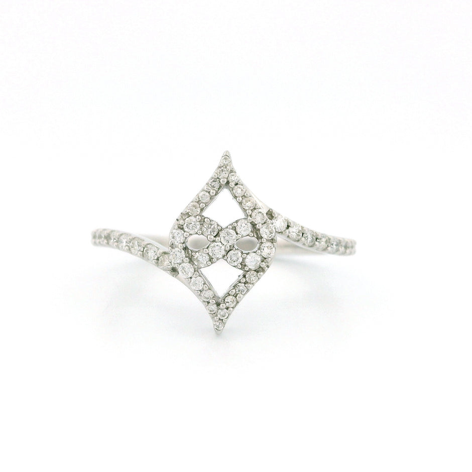 10k Gold Rhombus Halo Infinity Ring