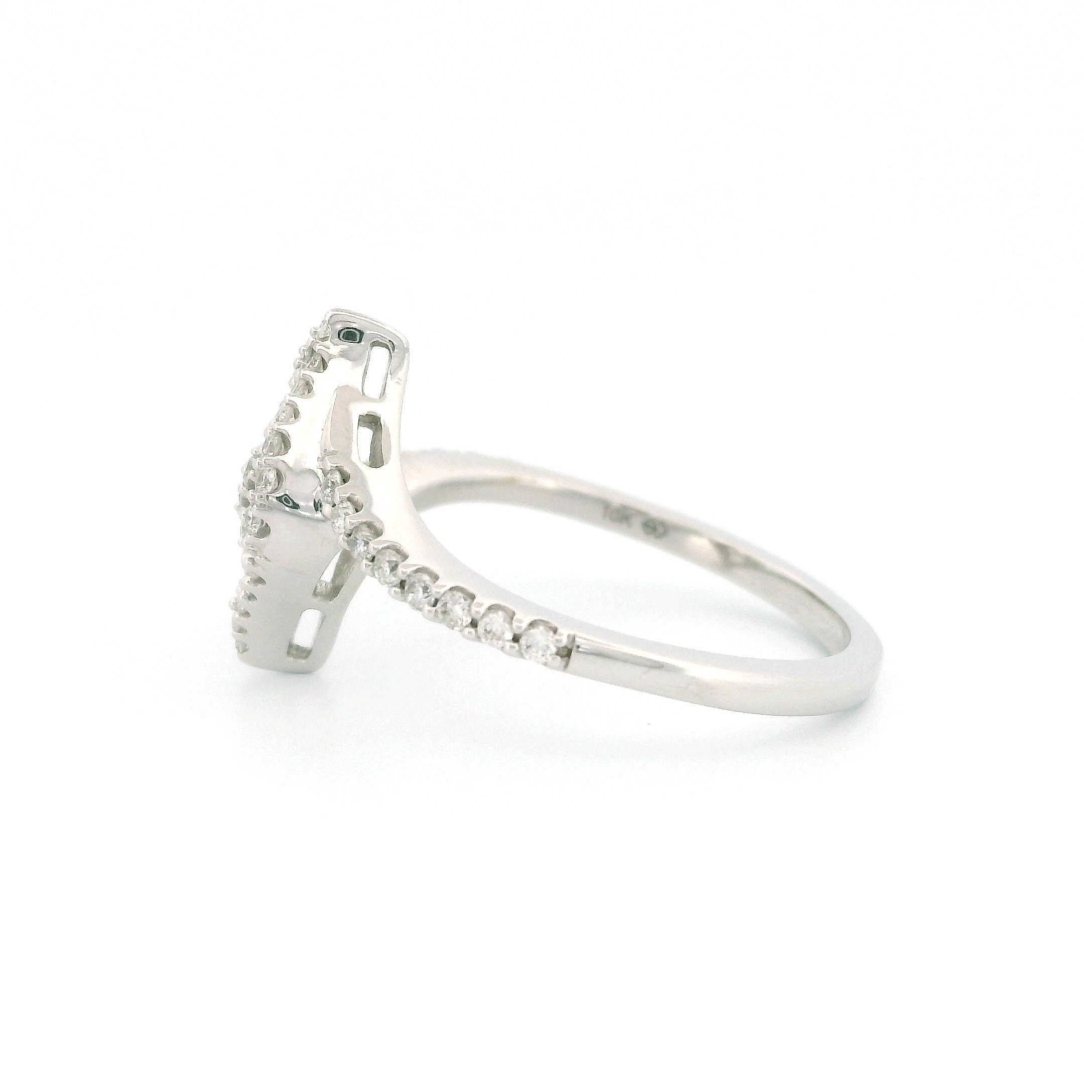 10k Gold Rhombus Halo Infinity Ring