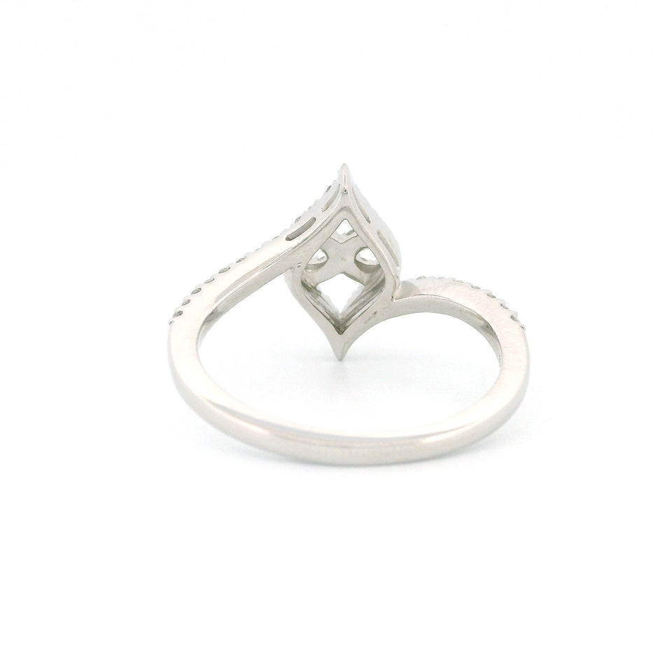10k Gold Rhombus Halo Infinity Ring