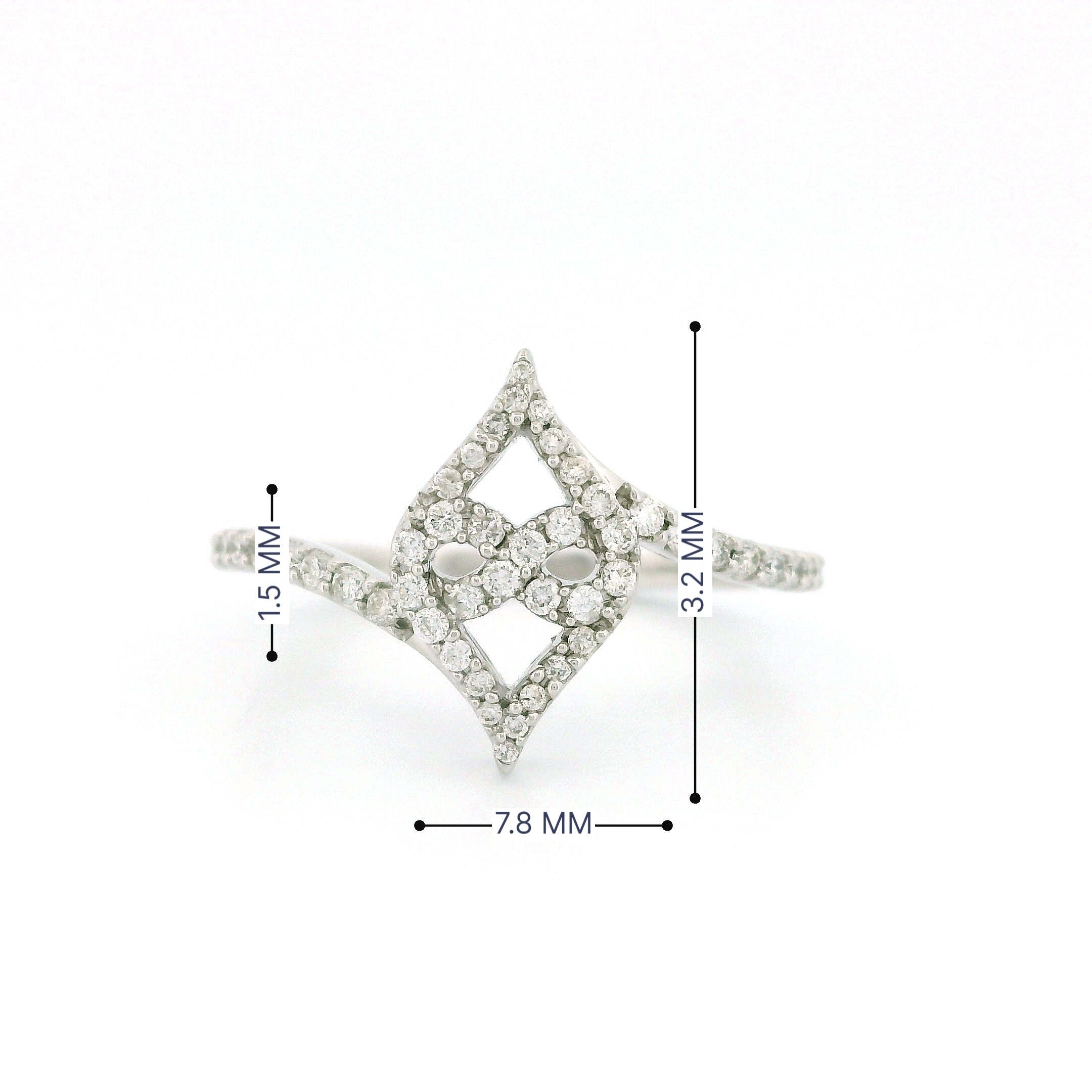 10k Gold Rhombus Halo Infinity Ring