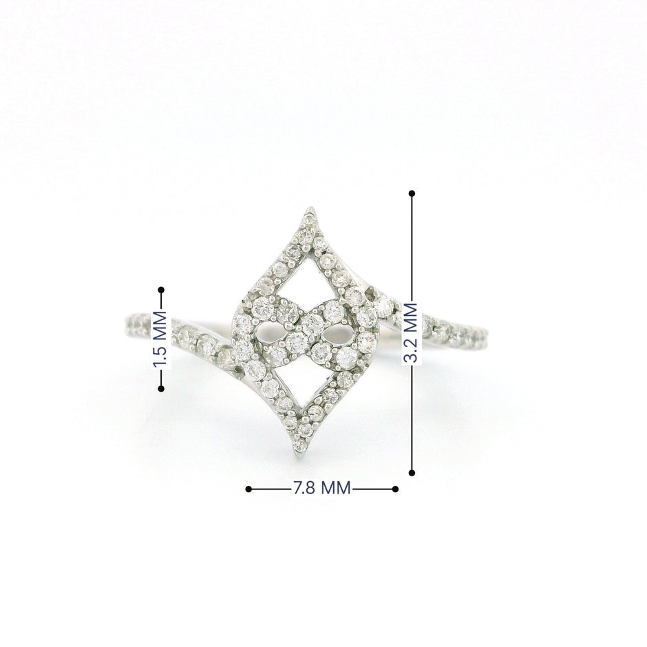 10k Gold Rhombus Halo Infinity Ring