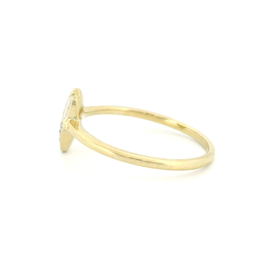 14k Gold Hamsa Hand Diamond Ring