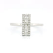 14k Gold Vertical Line Diamond Cluster Ring