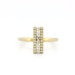 14k Gold Vertical Line Diamond Cluster Ring