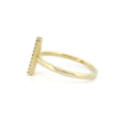 14k Gold Vertical Line Diamond Cluster Ring