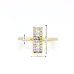 14k Gold Vertical Line Diamond Cluster Ring