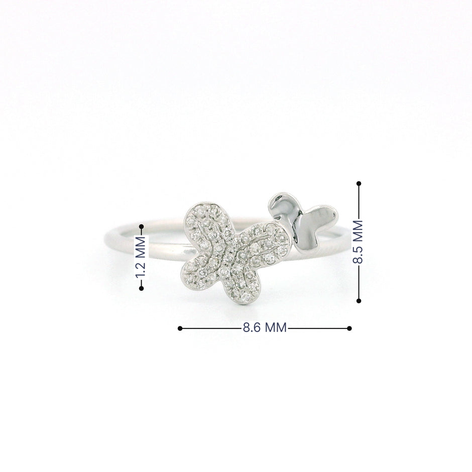 14k White Gold Butterfly Ring