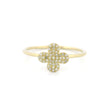 14k Gold Diamond Clover Ring