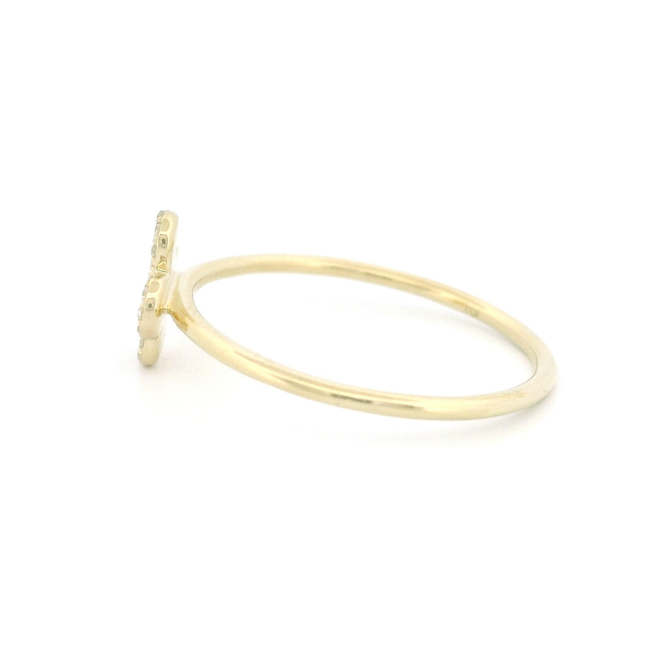 14k Gold Diamond Clover Ring