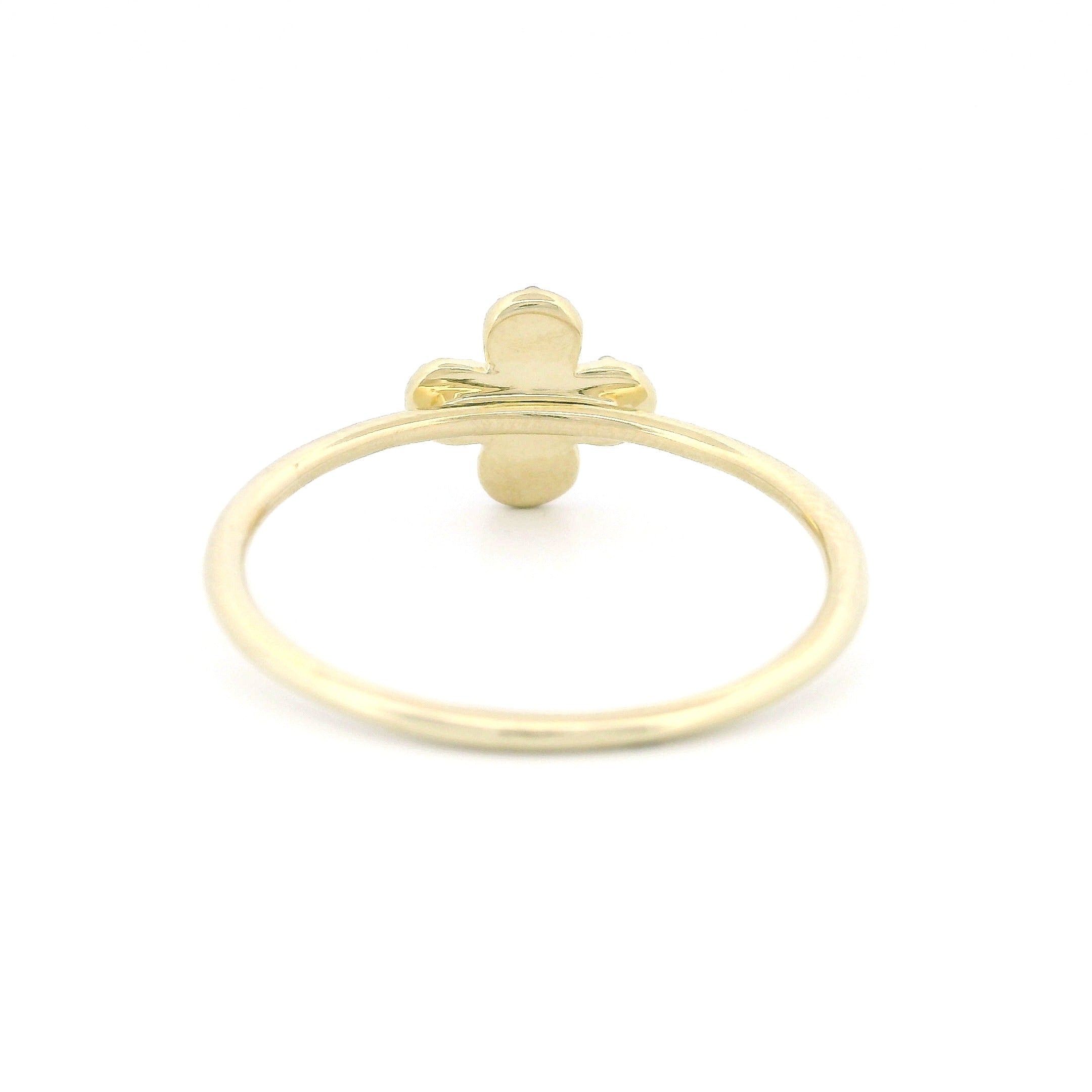 14k Gold Diamond Clover Ring