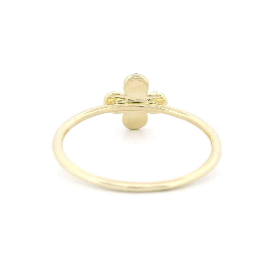 14k Gold Diamond Clover Ring