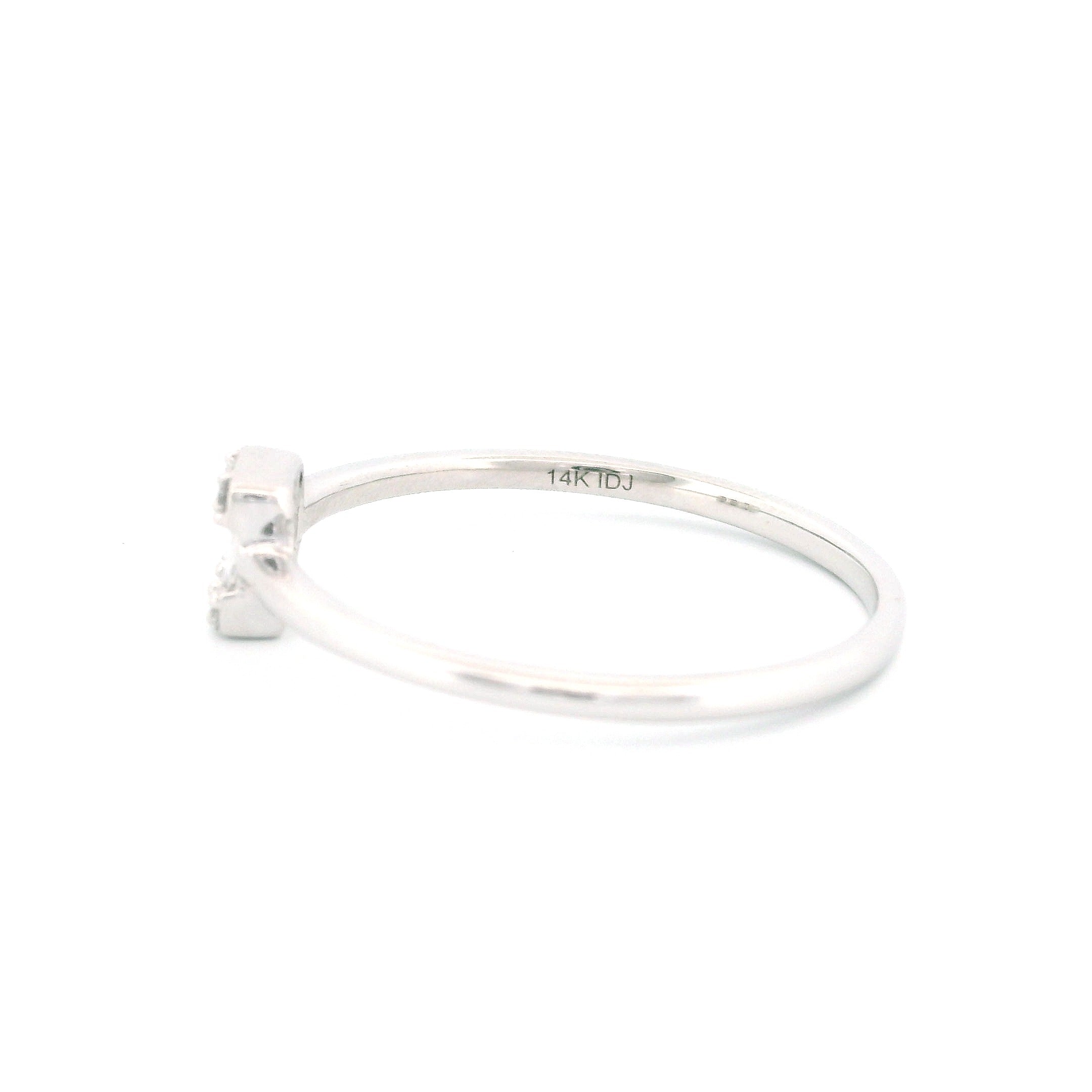 14k Gold Square Cluster Diamond Ring