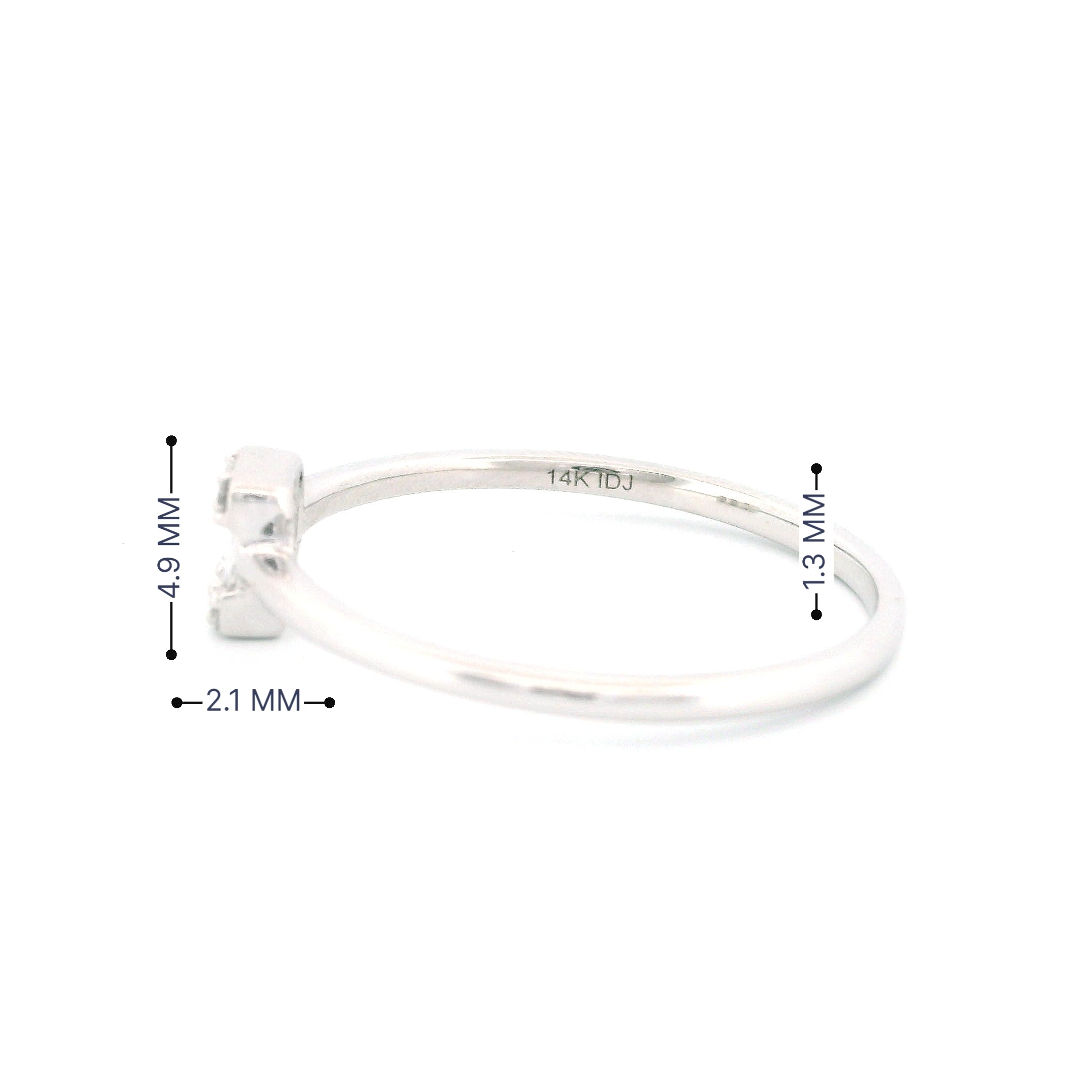 14k Gold Square Cluster Diamond Ring