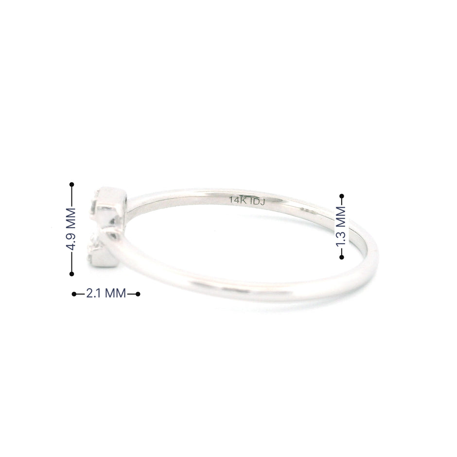 14k Gold Square Cluster Diamond Ring