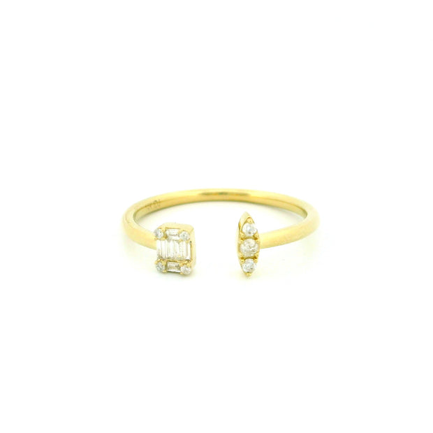 14k Gold Open Design Diamond Ring