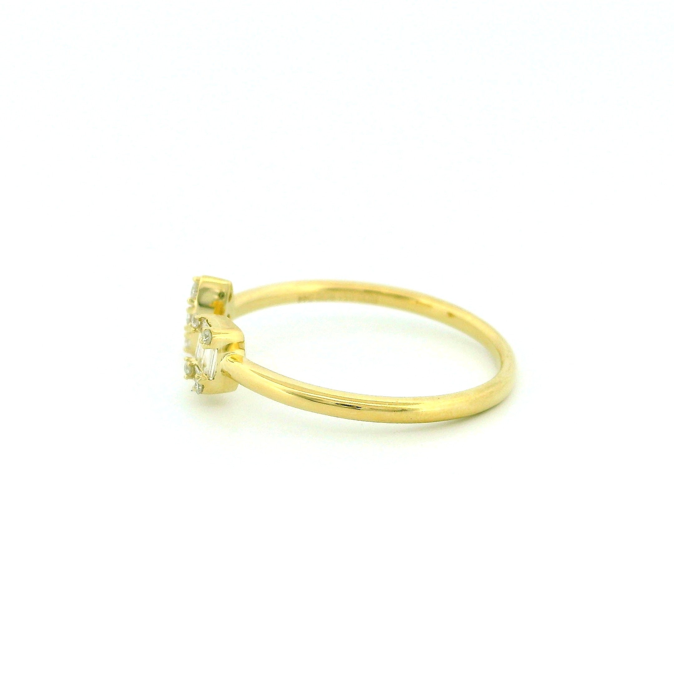14k Gold Open Design Diamond Ring