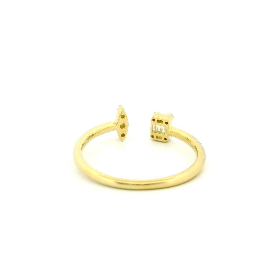 14k Gold Open Design Diamond Ring
