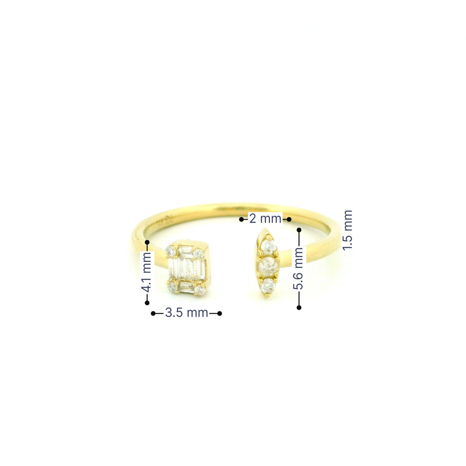 14k Gold Open Design Diamond Ring