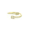 14k Gold Open Rectangle Diamond Ring