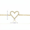 14k Yellow Gold Diamond Open Heart Bracelet