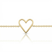 14k Yellow Gold Diamond Open Heart Bracelet