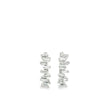 14K Yellow Gold Natural Baguette Diamond Hoop Earrings | Scattered Diamond Huggies | 0.27 Ctw Real Diamond Earrings