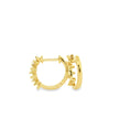 14K Yellow Gold Natural Baguette Diamond Hoop Earrings | Scattered Diamond Huggies | 0.27 Ctw Real Diamond Earrings