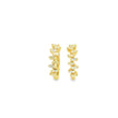 14K Yellow Gold Natural Baguette Diamond Hoop Earrings | Scattered Diamond Huggies | 0.27 Ctw Real Diamond Earrings
