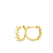 14K Yellow Gold Natural Baguette Diamond Hoop Earrings | Scattered Diamond Huggies | 0.27 Ctw Real Diamond Earrings