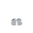 14k Gold with .10Ctw Natural White Diamond Heart Stud Earrings