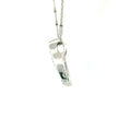 14k White Gold Wishbone Charm Necklace, Station Bar Chain