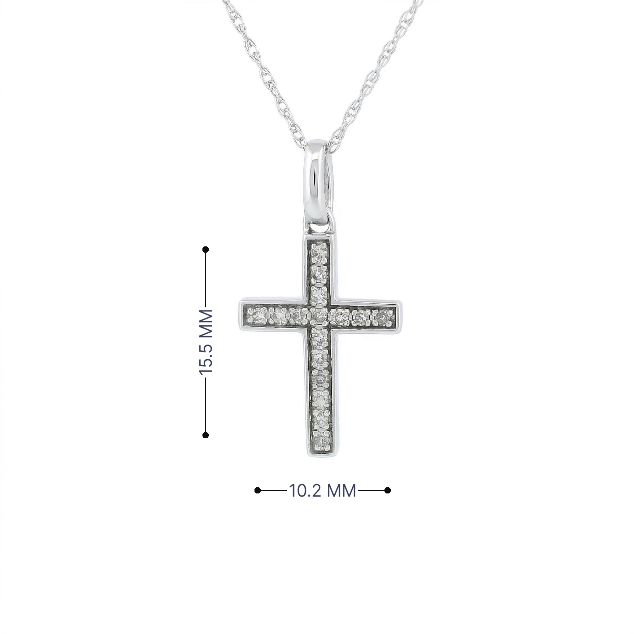 10k Gold Diamond Cross Necklace
