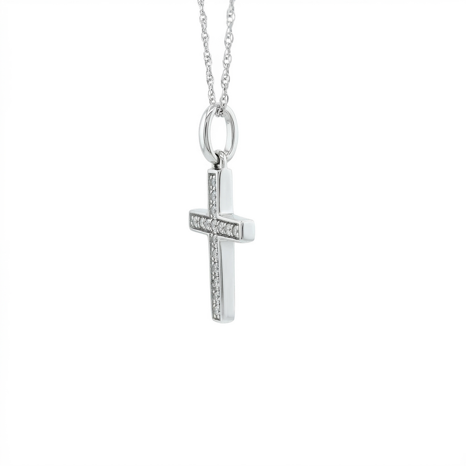 10k Gold Diamond Cross Necklace