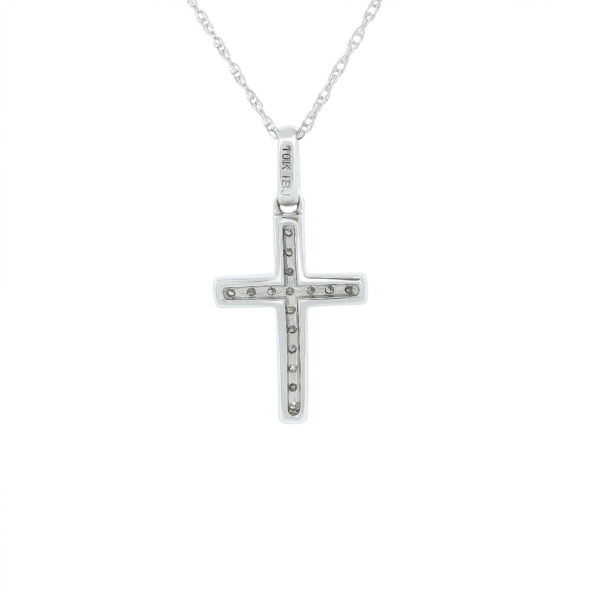 10k Gold Diamond Cross Necklace