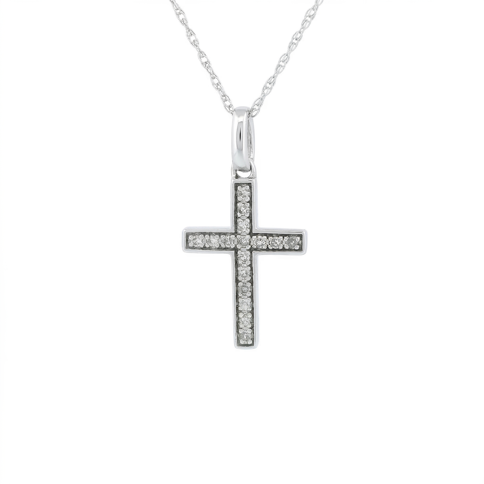 10k Gold Diamond Cross Necklace