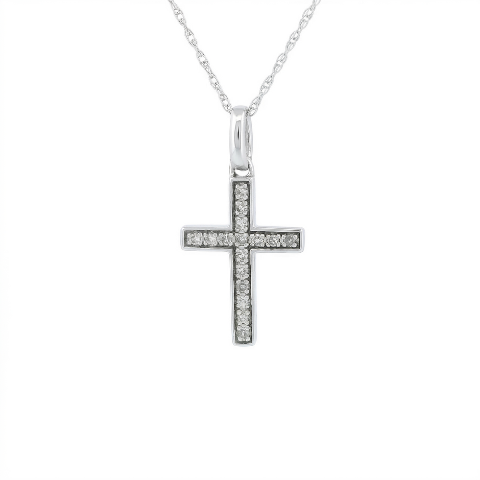 10k Gold Diamond Cross Necklace