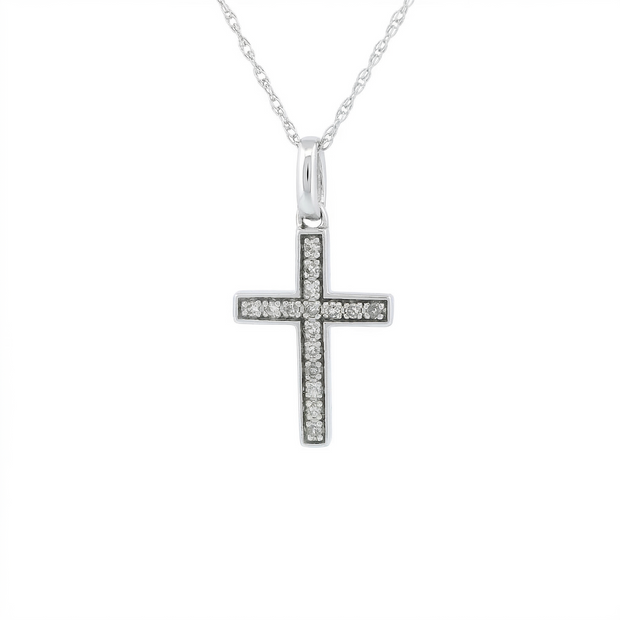 10k Gold Diamond Cross Necklace